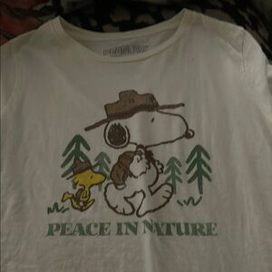 Kids White Snoopy Graphic T-Shirt